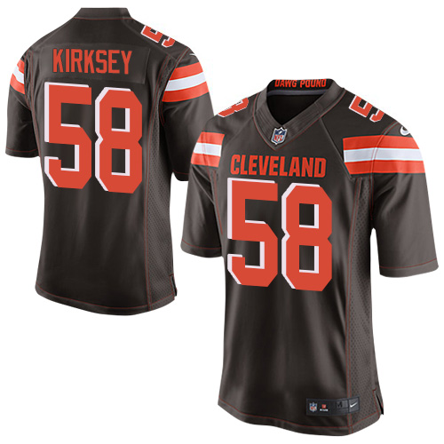 Men's Limited Chris Kirksey Nike Jersey Brown Home - #58 NFL Cleveland Browns
